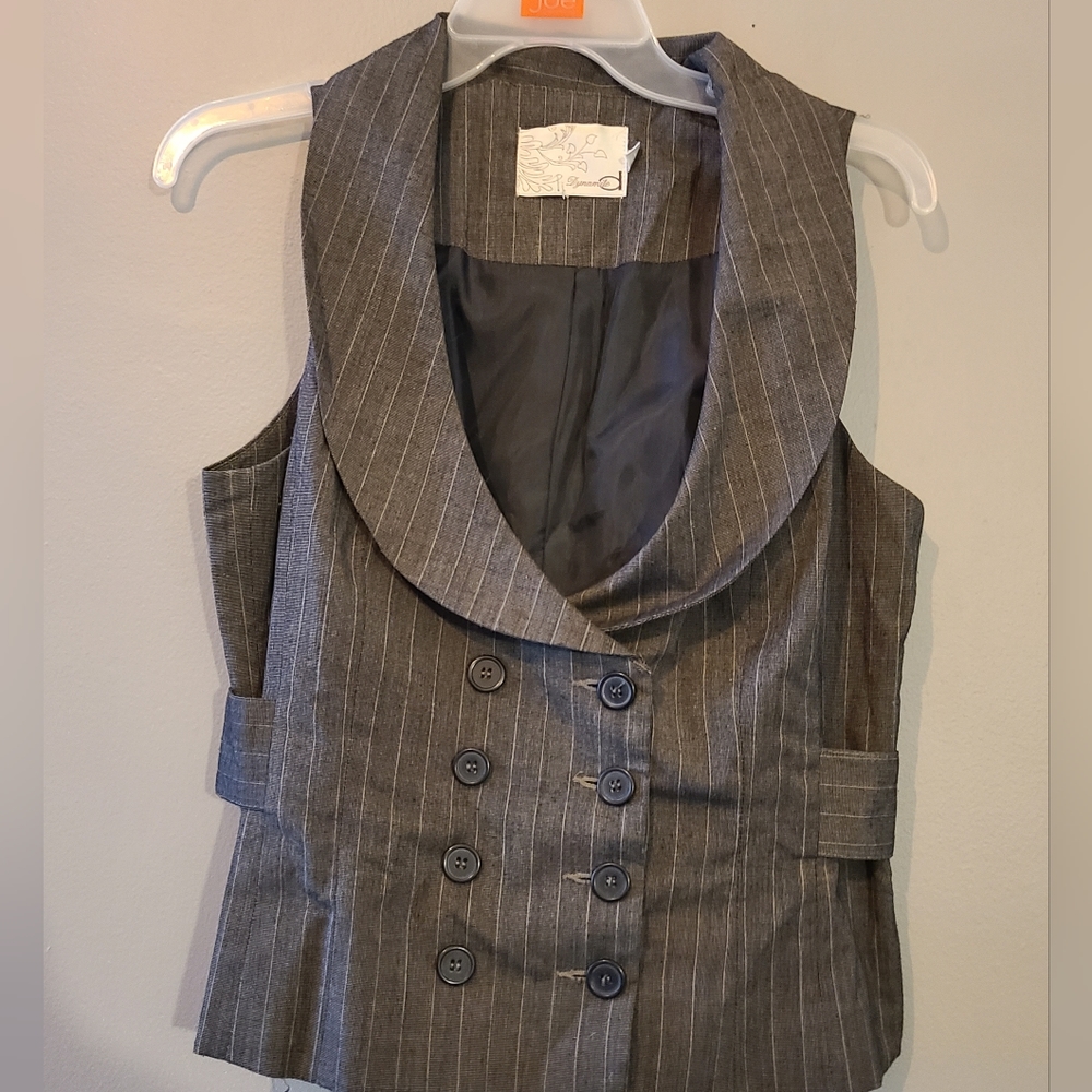 Vintage 2000s Dynamite Pinstripe Double Breasted Vest - Size 11